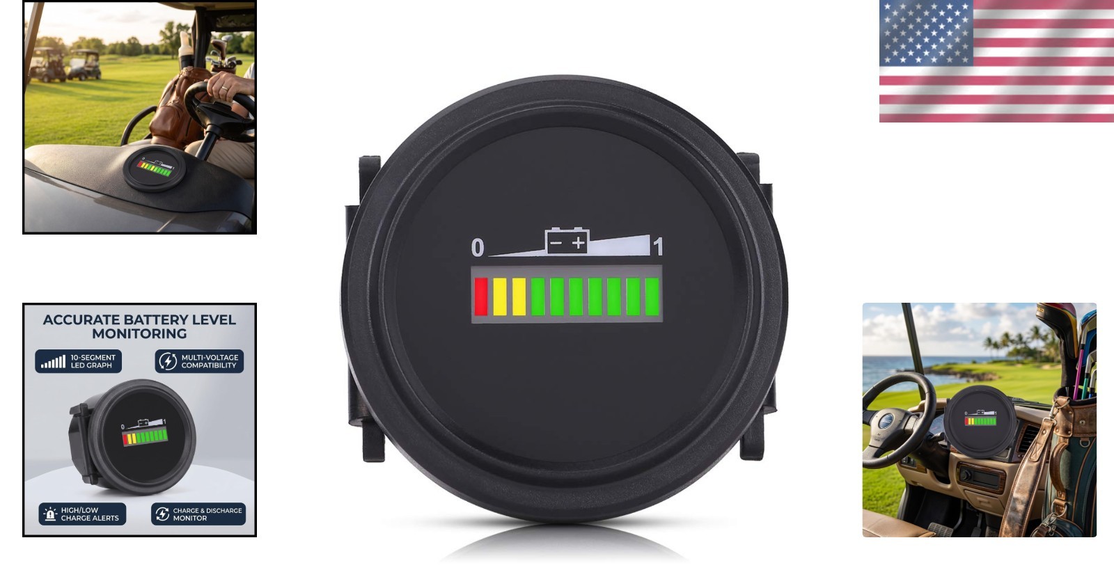 DC Battery Indicator Digital Volt Meter Compatible With 12V 24V 36V 48V 72V B…