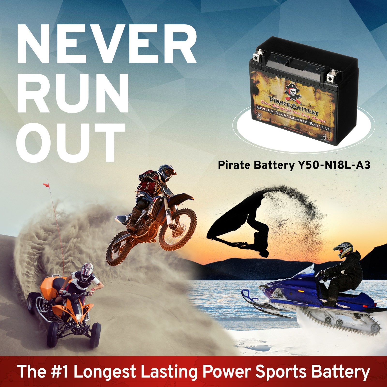 Y50-N18L-A3 High Performance – Maintenance Free – Sealed AGM Motorcycle Battery