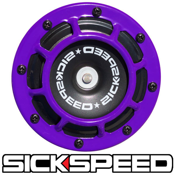 ONE SICKSPEED PURPLE SUPER LOUD ELECTRIC BLAST TONE HORN MOTORCYCLE 12V M9