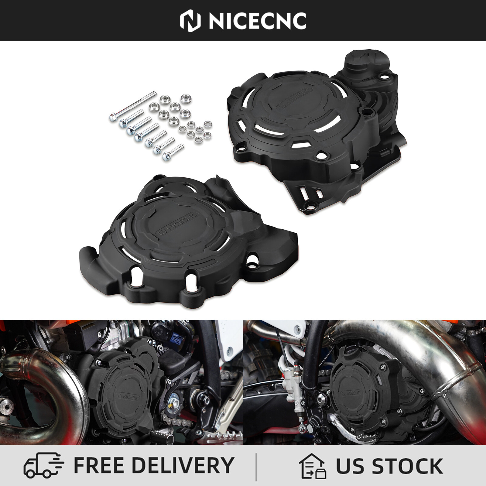 NICECNC Ignition Clutch Cover Protector For KTM 250 300 EXC XC-W 2024-2026