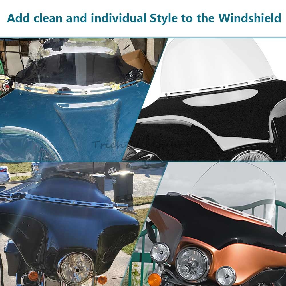 Windshield Trim Fit For Harley Touring Electra Street Tri Glide Batwing Fairing