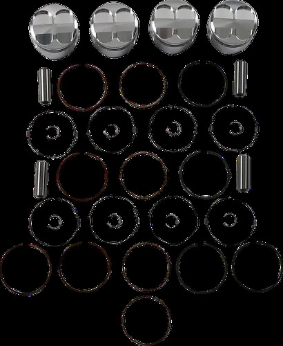 JE Piston Kit Rings Pins Round 2mm OB 72mm Bore 12:1 Honda CBR900RR 1992-1999