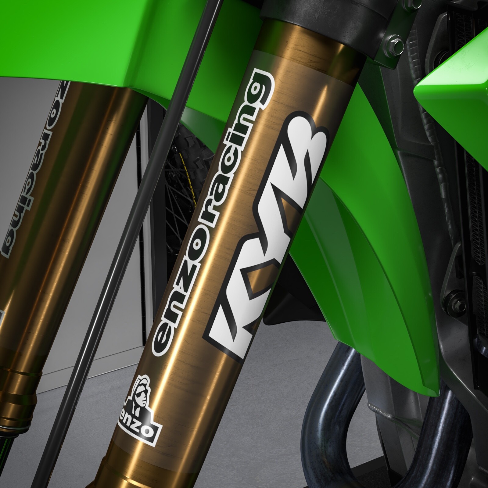 Enzo KYB Fork Stickers Suspension Decal Kit (White / Black)