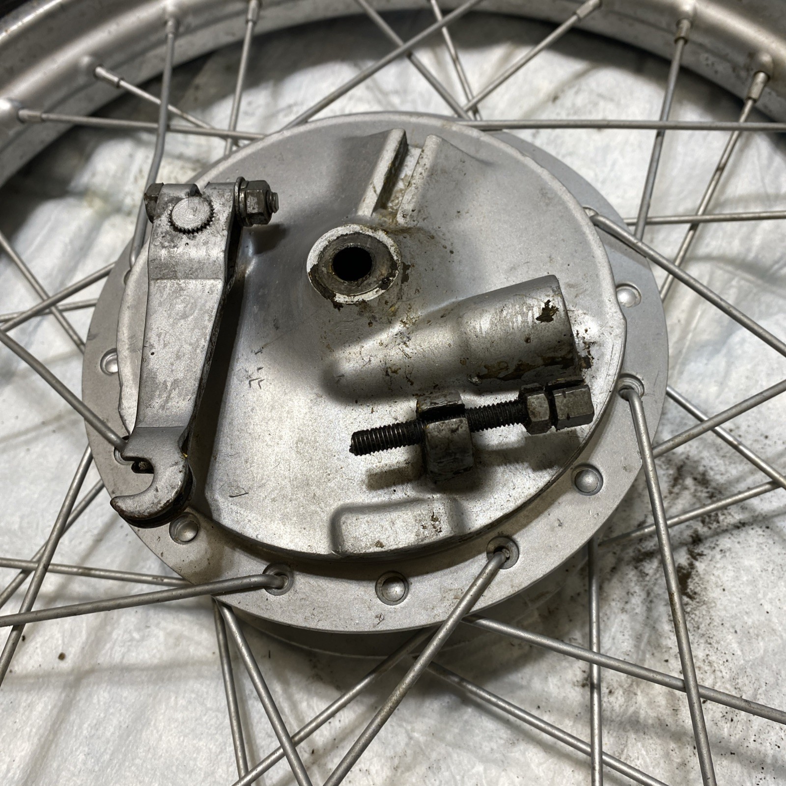 70’s Yamaha GT80 Front Wheel & Brake Hub 15in OEM ID 393 GT80