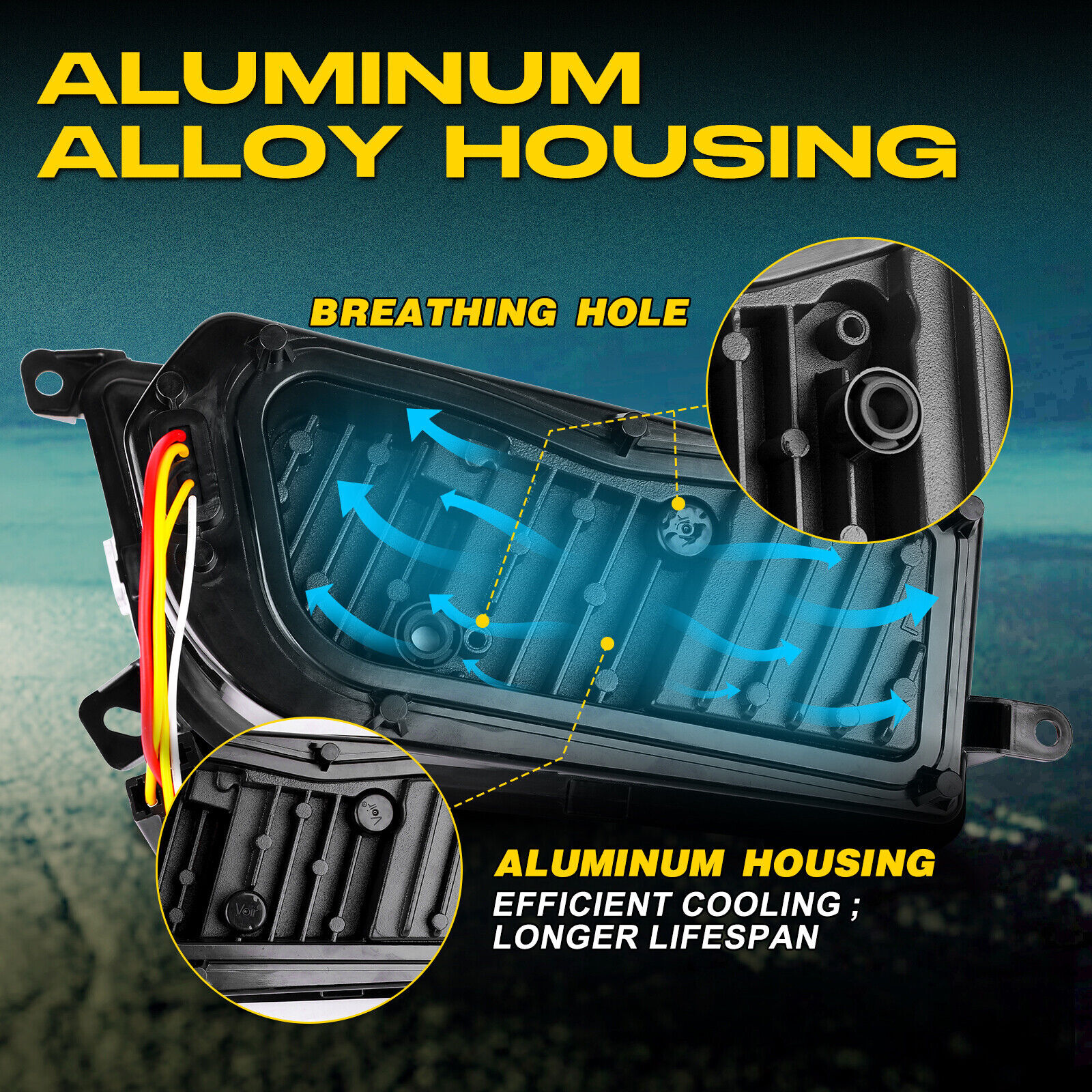 2pcs Blue Halo Auto ATV Accessories LED Headlights for Polaris RZR 900 XP 1000