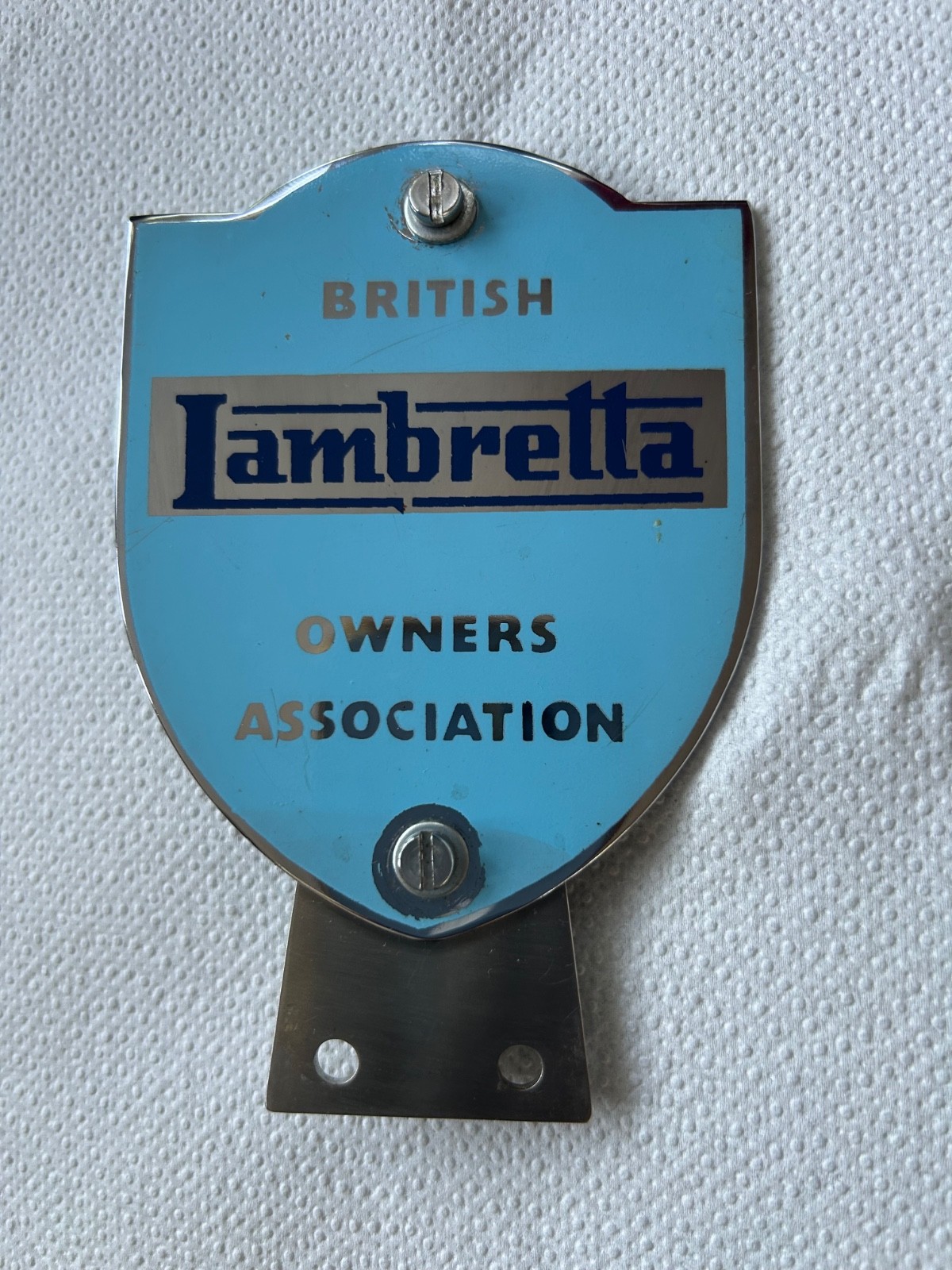 British Lambretta Owners Association Badge and moubting bracket