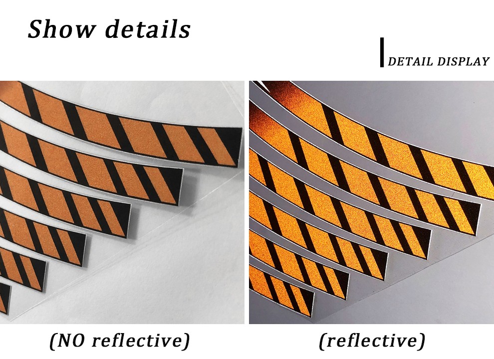 Reflective Motorcycle Rim Stripes Wheel Decals Tape Sticker Car Bike SUV