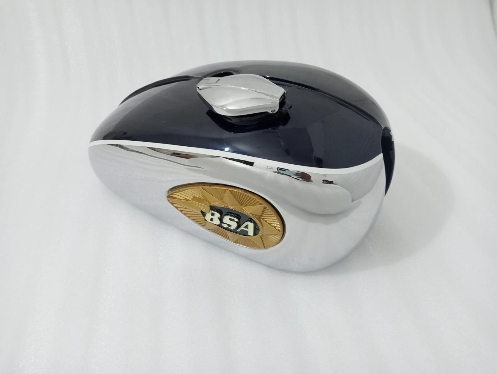 BSA A65 2 GALLON BLUE & CHROME STEEL PETROL FUEL GAS TANK+CAP 1968-1969 |Fit For