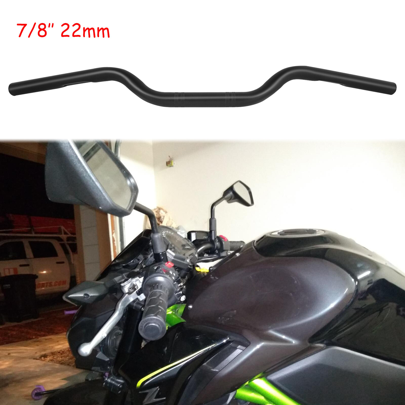 Motorcycle 7/8″ 22mm Handlebar Tracker Drag Bar For Kawasaki Z900 Z650 Z400 Z250