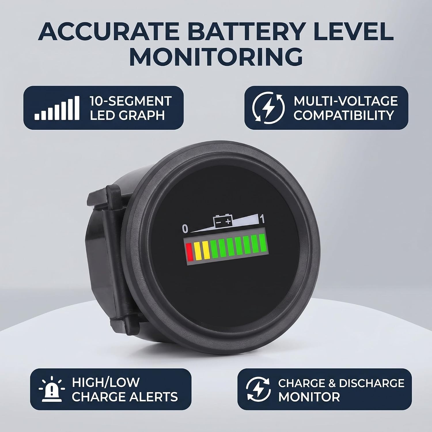 DC Battery Indicator Digital Volt Meter Compatible With 12V 24V 36V 48V 72V B…