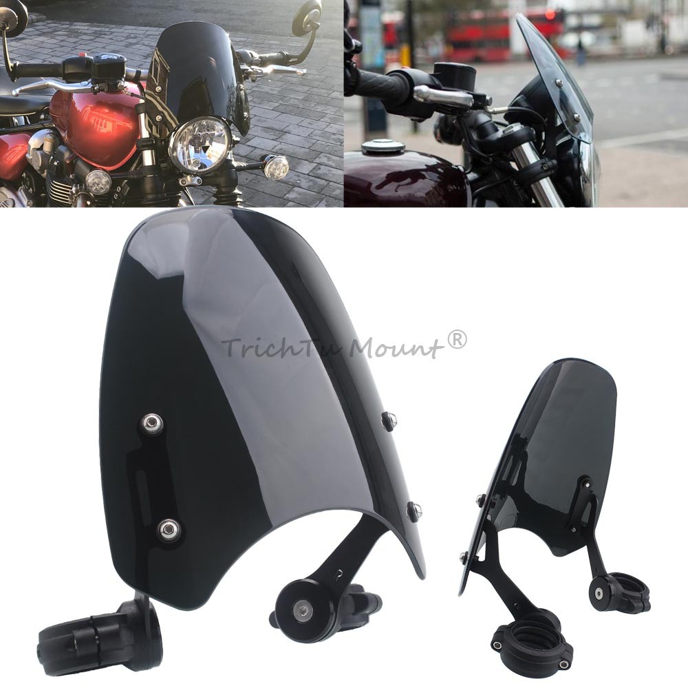 For Triumph Bonneville Bobber 2017-2020 Black Windshield Windscreen Deflector
