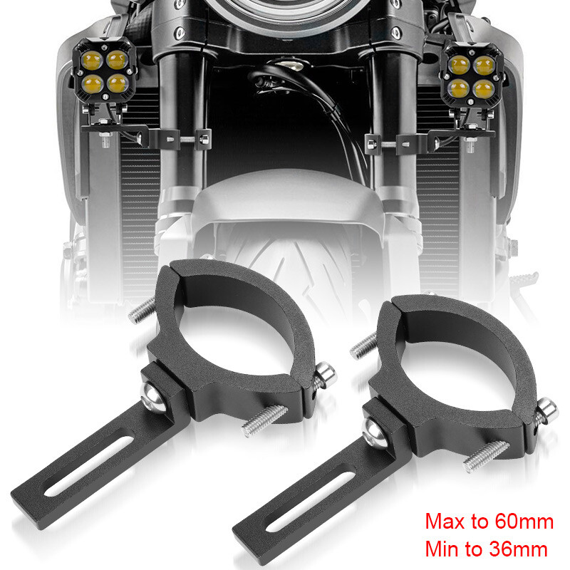 2X 36-60mm Motorcycle Fork Headlight Mount Bracket Clamp Holder Fog Spot Light