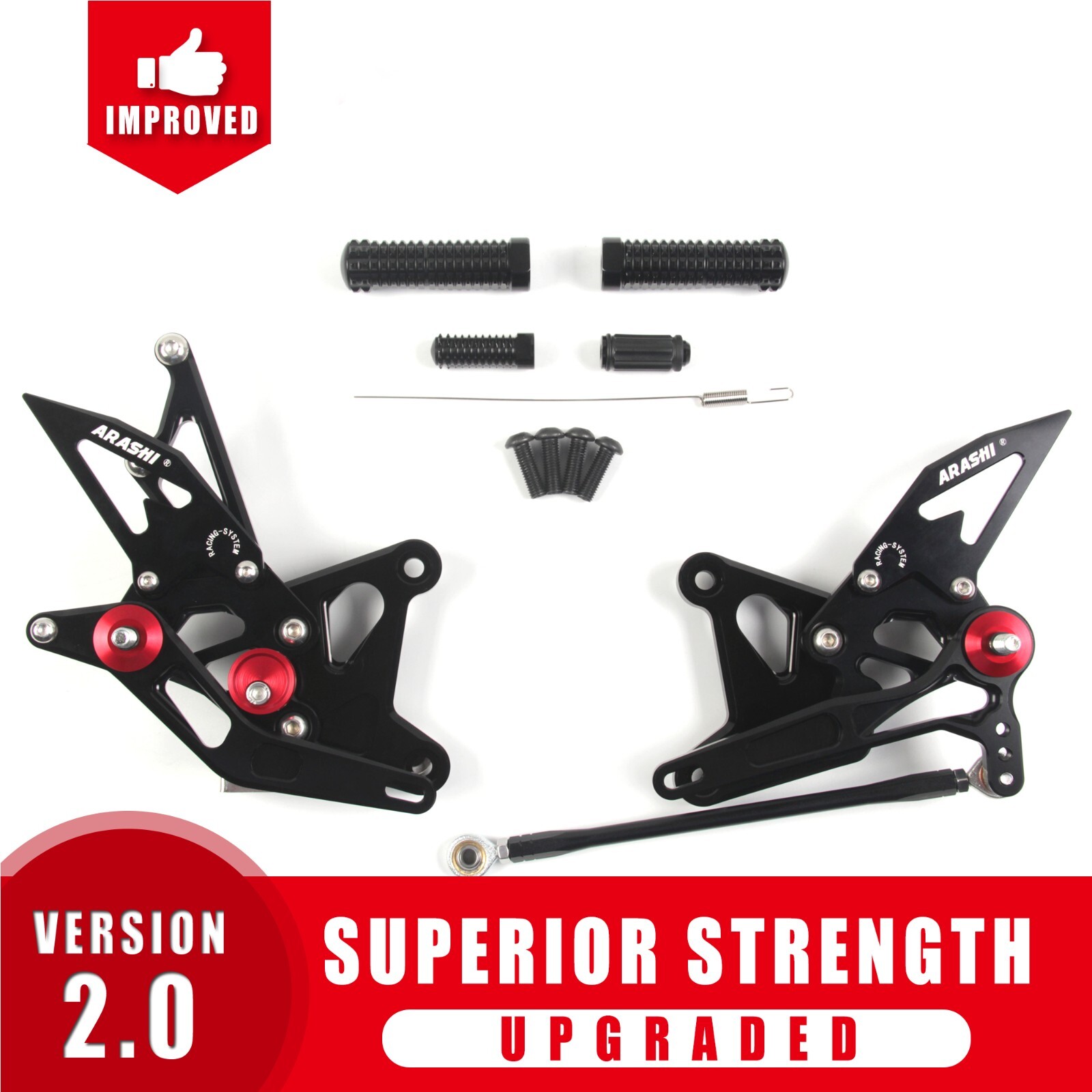 For Kawasaki Ninja ZX-6R ZX636 2005 2006 Front Rider Footrest Rearsets Foot Pegs