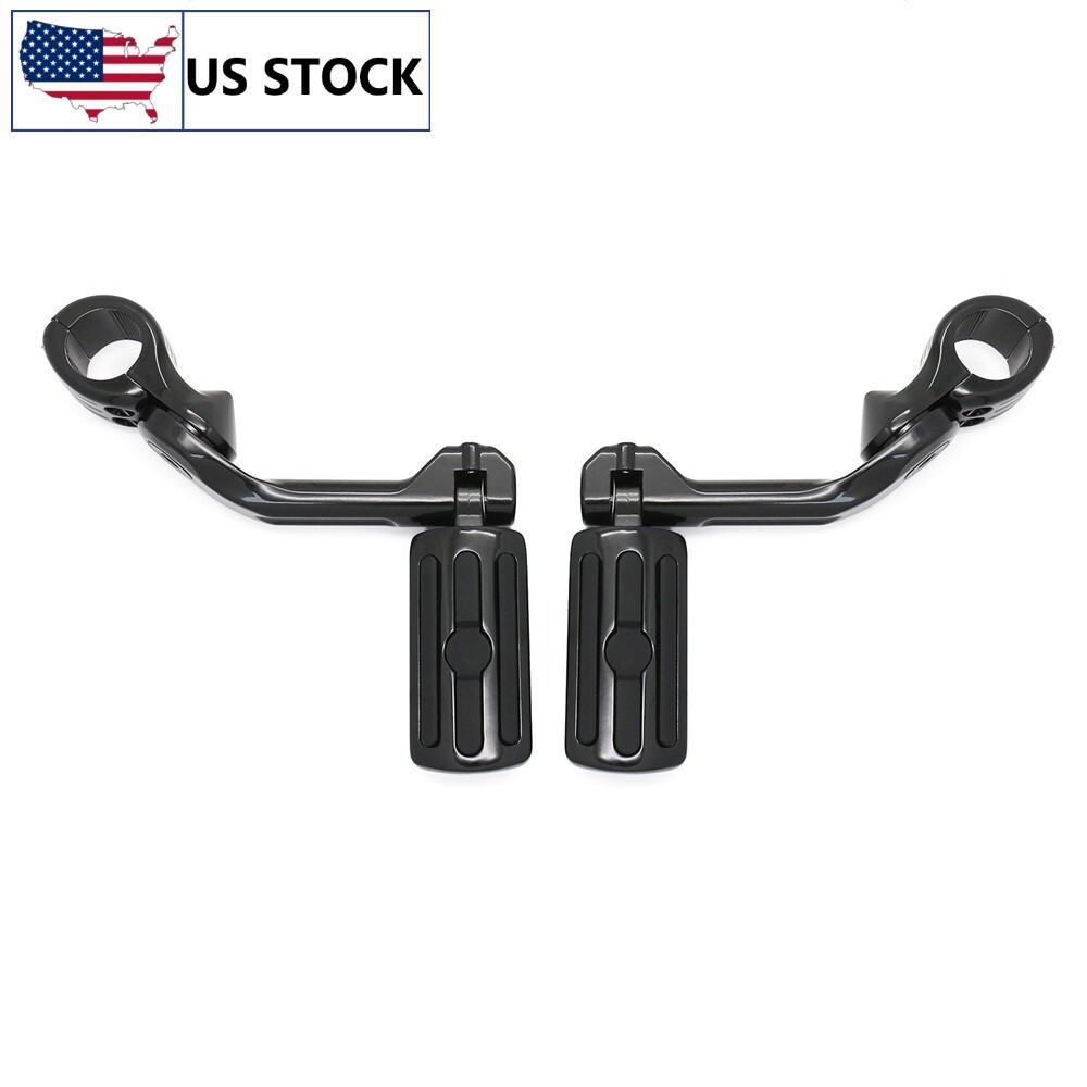 32mm Footpegs w/ Mounts Black Rider Pegs For Harley Road King / Street Glide US