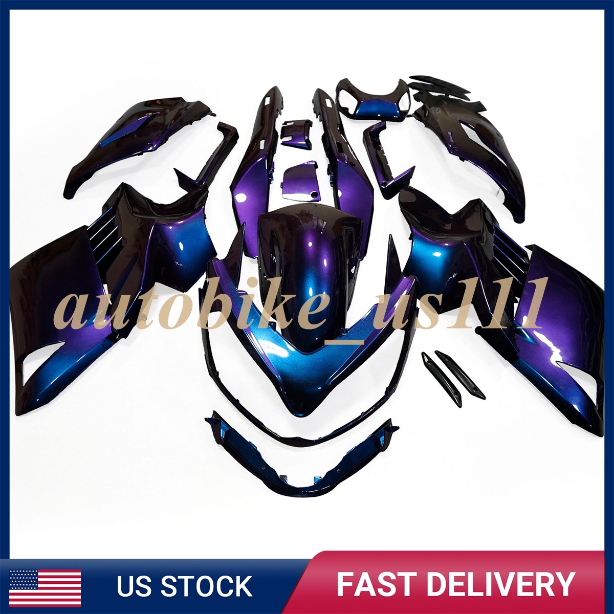 Chameleon Blue Purple Fairing Kit Panel For Kawasaki GTR1400 2008-2009 ZG1400