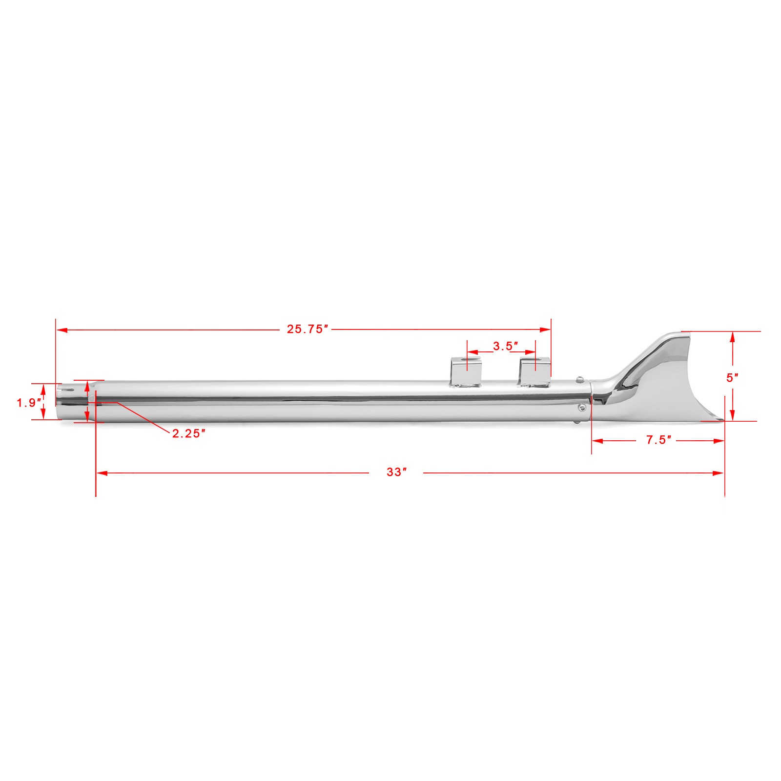 33IN. Fishtail Muffler Slip Ons Exhaust For Harley Touring Road Glide ’95-’16