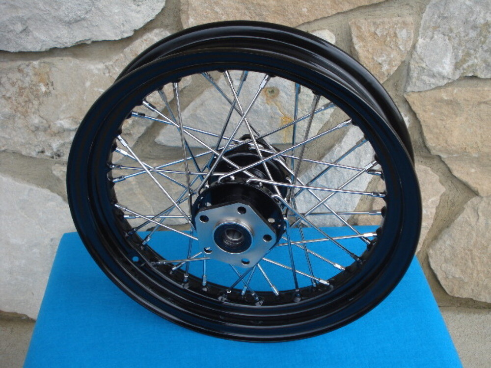 16×3″ REAR 40 SPOKE BLACK RIM HUB WHEEL HARLEY SPORTSTER DYNA & SOFTAIL 1984-99