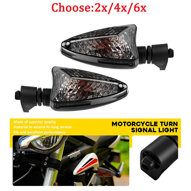 For Triumph Tiger 800 Daytona 675 Speed Triple Smoked Turn Signal Light 2-6X