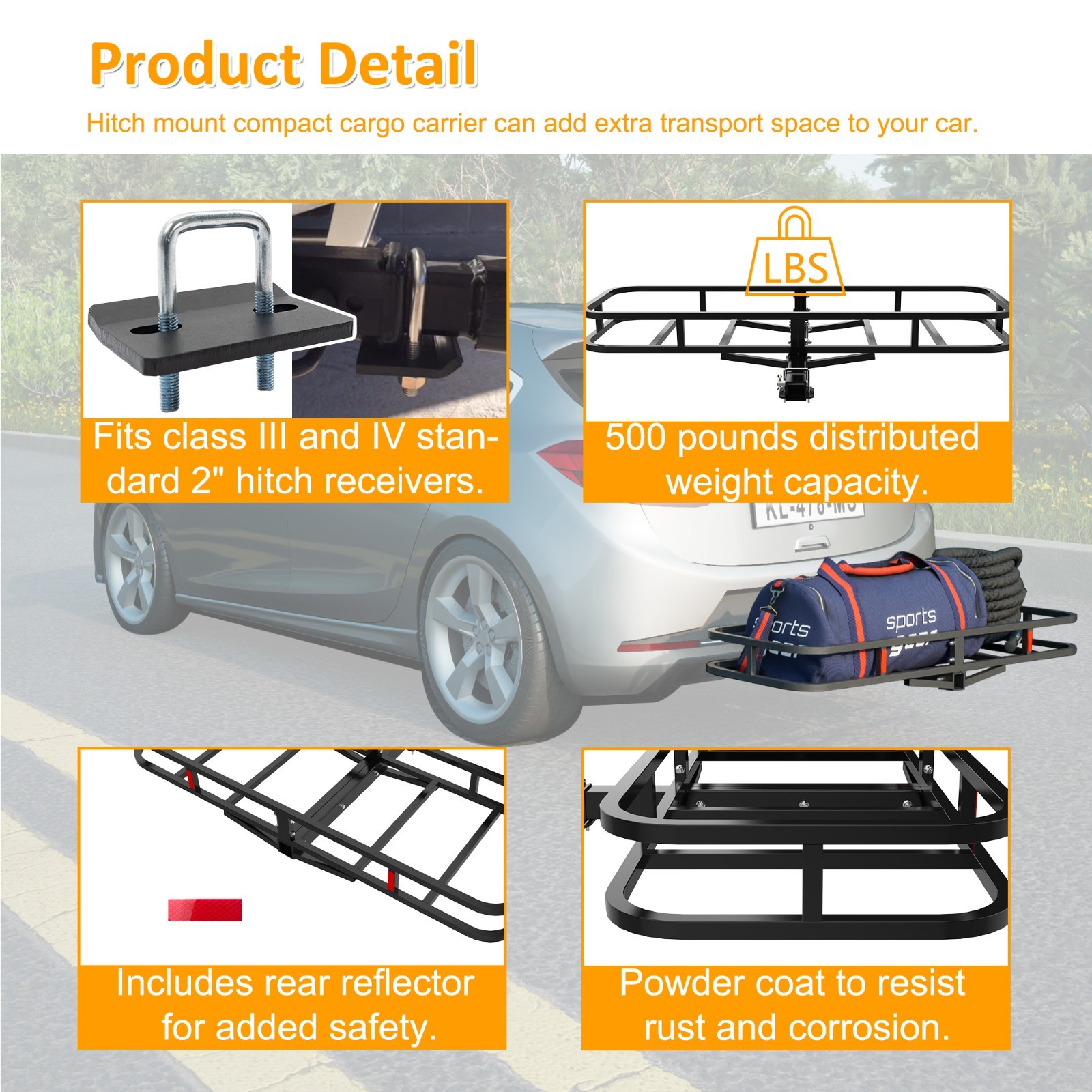 Multi-functional rust-proof rear luggage rack/cargo rack