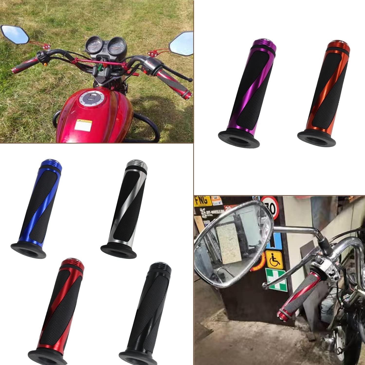 Upgrade Your Ride: Aluminum Motorcycle Grips – Fits 7/8 & 1 Inch Bars