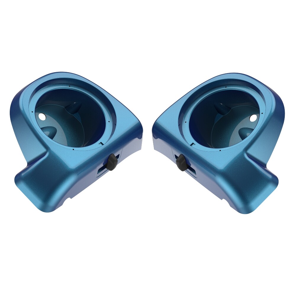Daytona Blue 6.5” Speaker Pods Lower Fairings For 14+ Harley FLHR FLHXS FLTRX