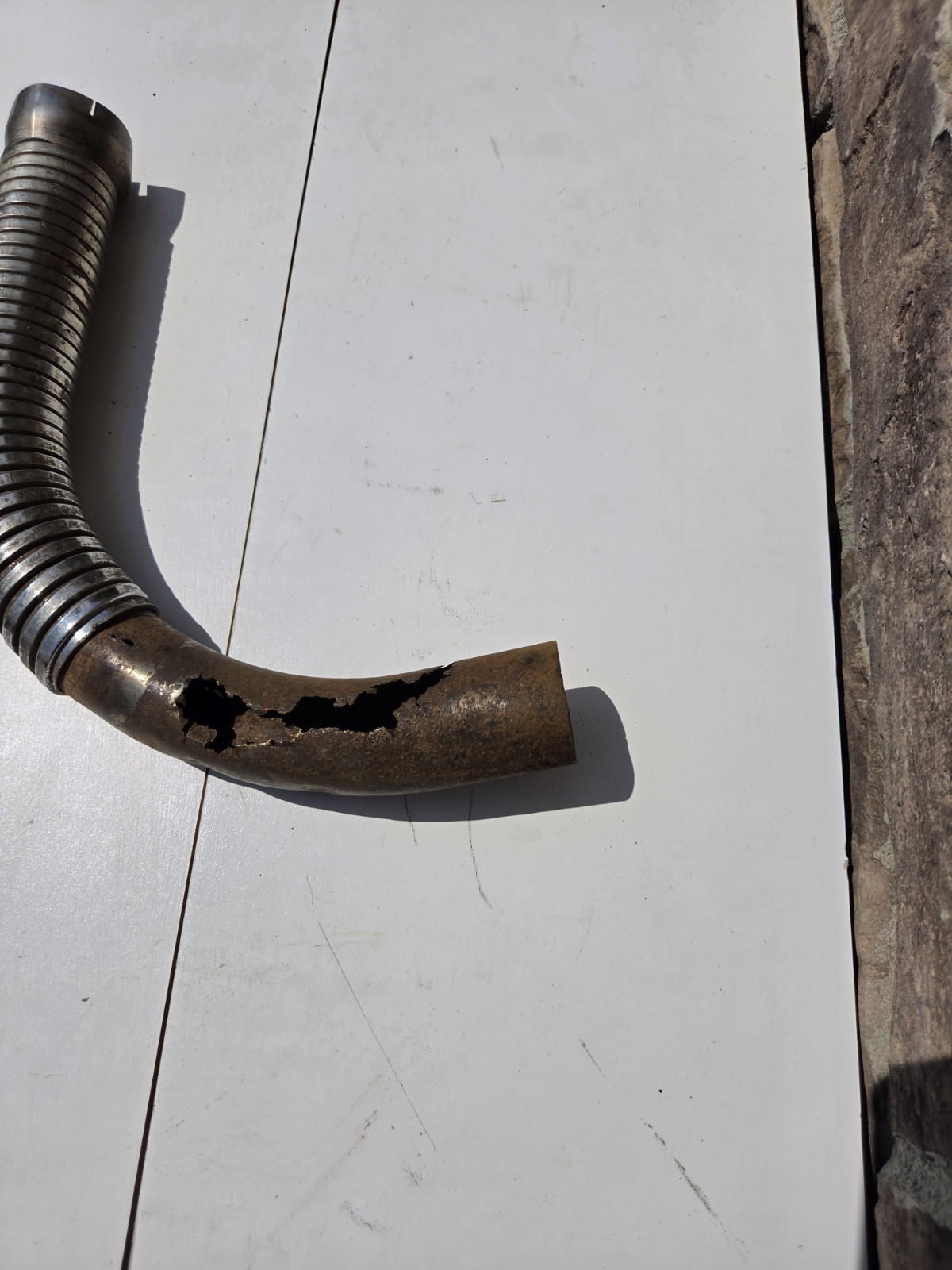 Vintage Flexible Motorcycle Exhaust Pipe Heat Shield Section Unknown Fitment