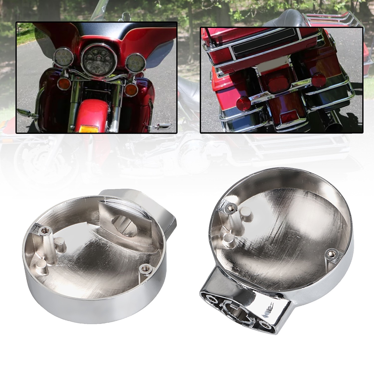 Aluminum Alloy Front Rear Flat Turn Signal Light Housing For Harley Tour Glide