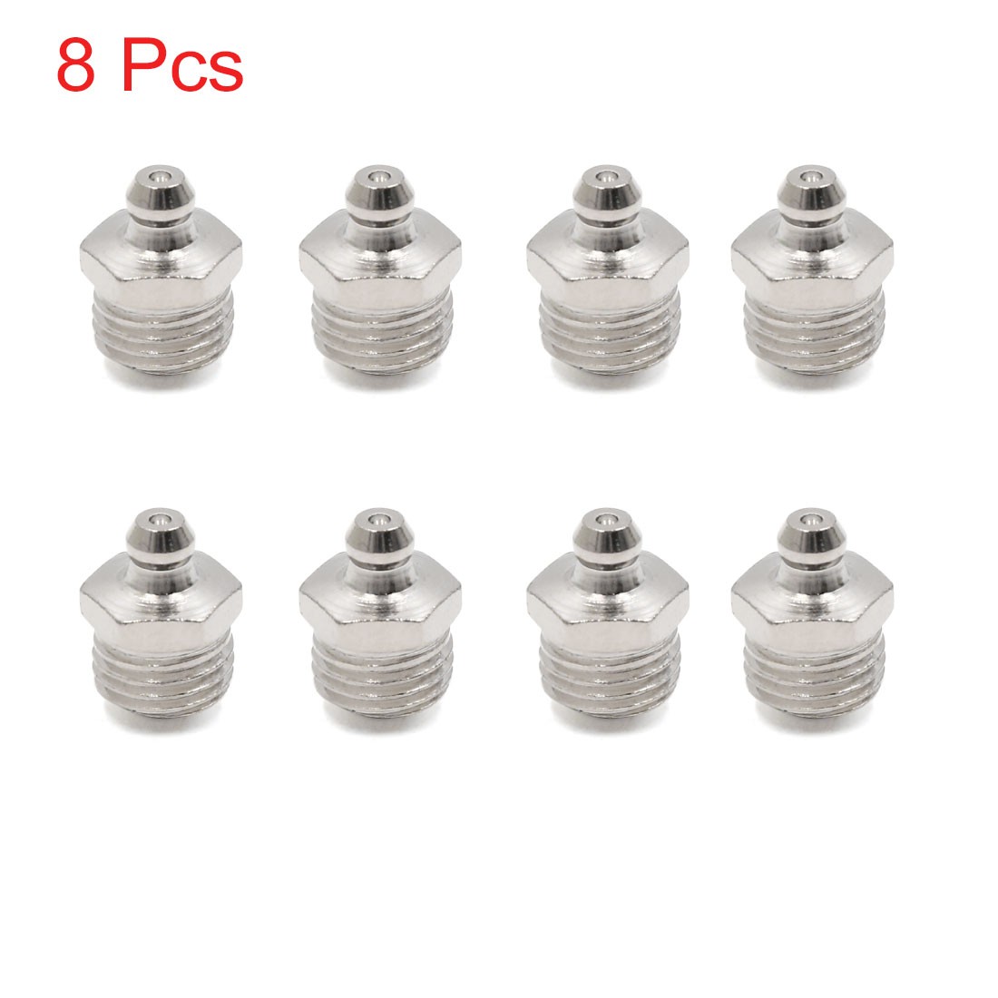 8pcs M14 x 1.5 Thread Nickel Plated Straight Grease Nipple Fitting for Car