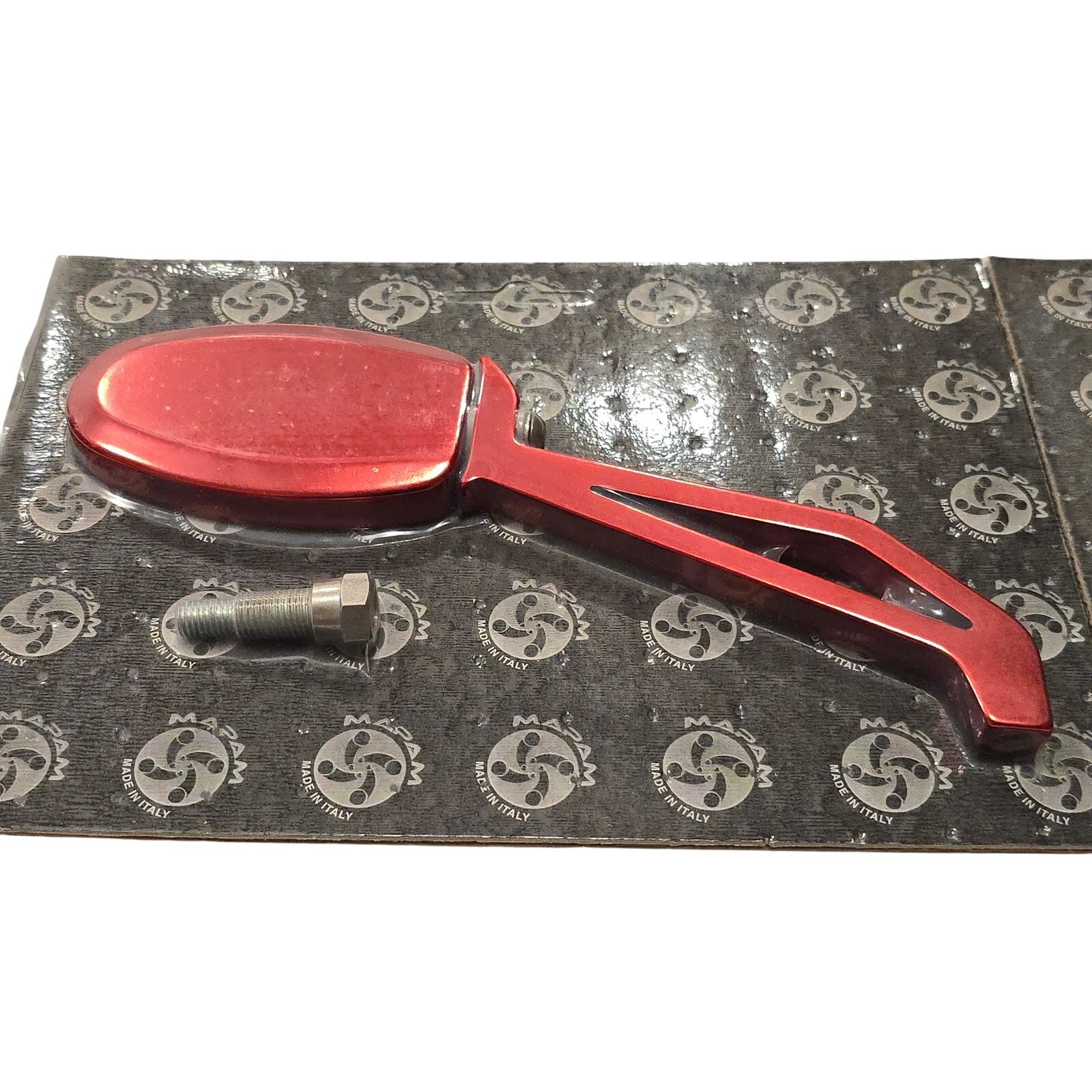 MAPAM Red Billet Aluminum Motorcycle Rear View Side Mirror Made in Italy 1 Piece