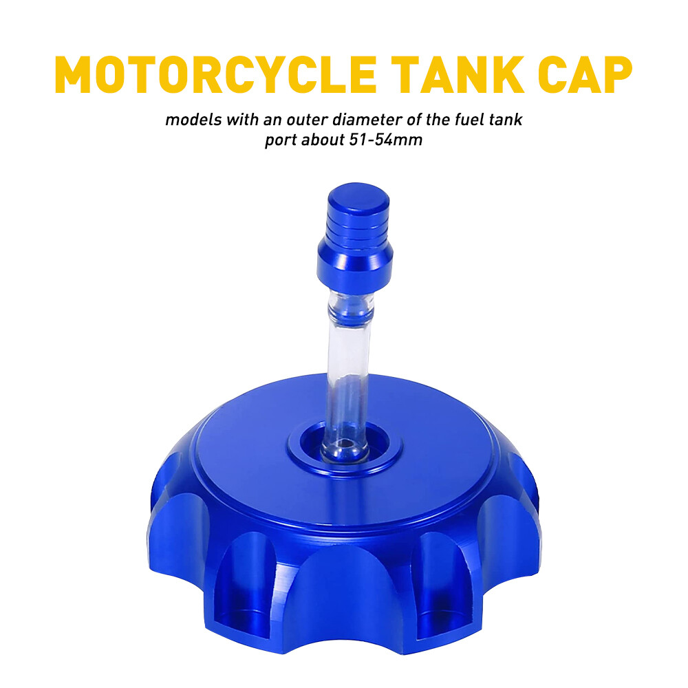 Blue 51-54mm Diameter Outer Gas Fuel Tank Cap Breather Valve Bike Motorcycle B