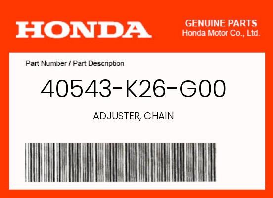 Honda Genuine Adjuster, Chain – 40543-K26-G00