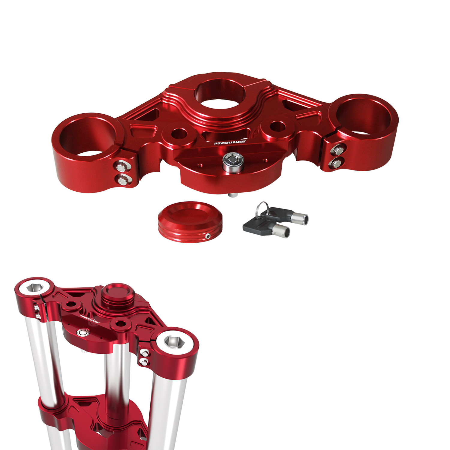 Red Front Upper Top Triple Tree for Harley Touring FLTRXS FLTR FLTRSE FLTRU 15+