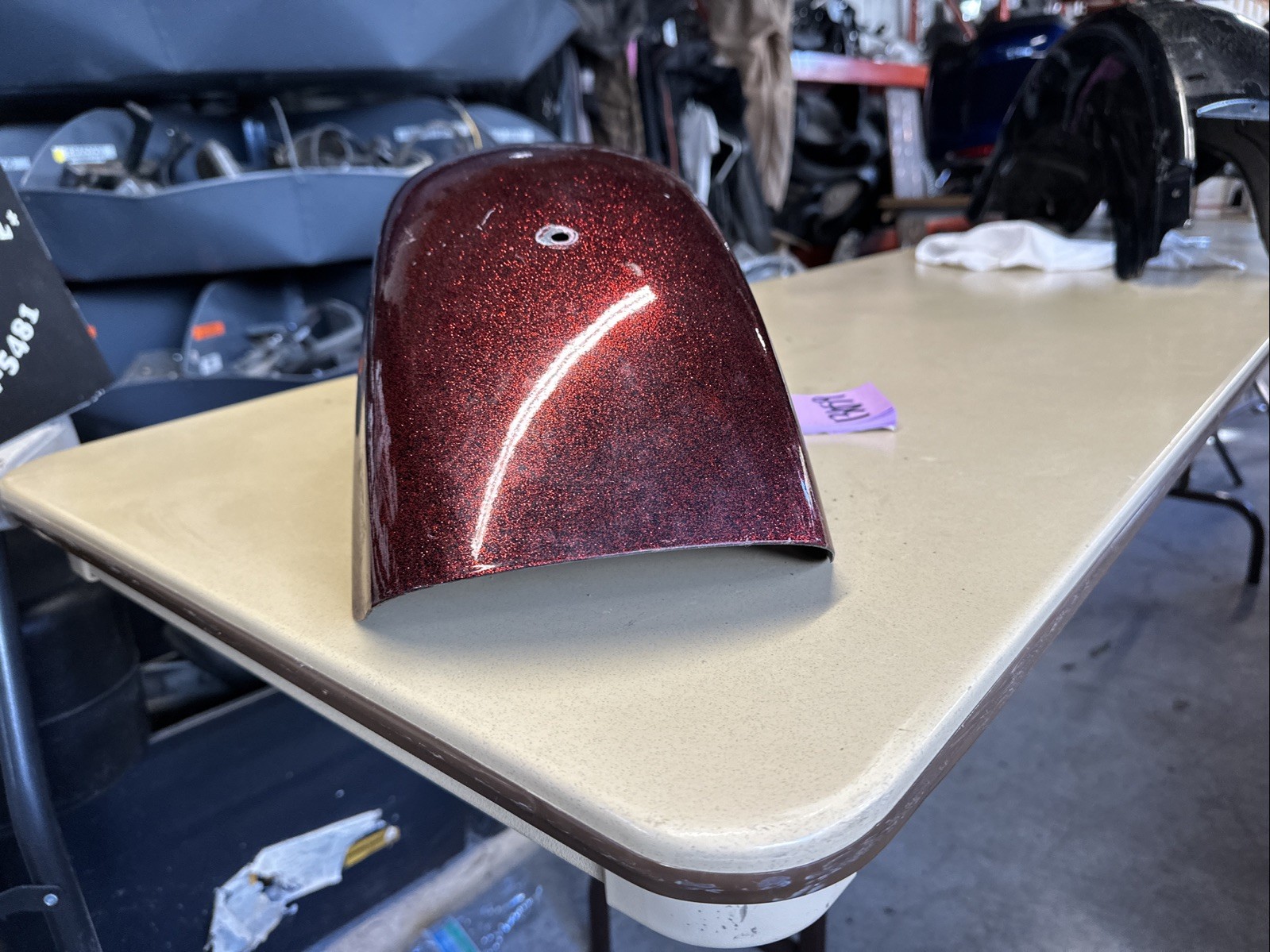 Harley Hard Candy Red Sportster Fender Custom Scratches Rear Metalflake OEM