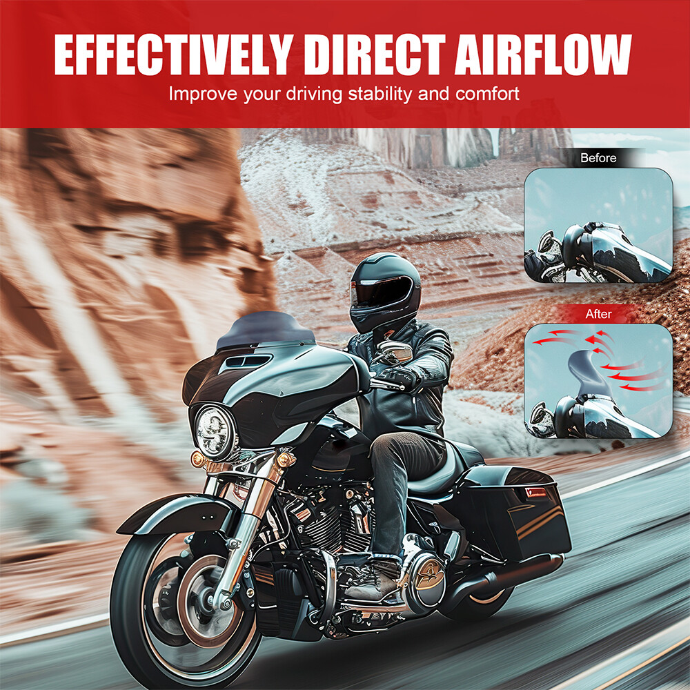 Windshield Windscreen 9″ Dark Smoke For Harley Ultra Limited 2014-2024 FLHTK