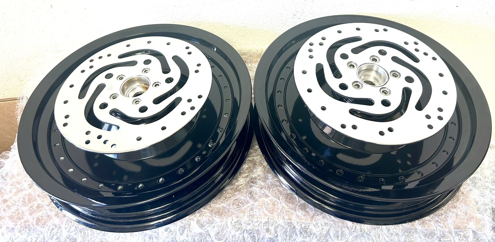 Harley Davidson Fat Boy Wheels 2000-2006 Black Gloss 0em W/ Rotor
