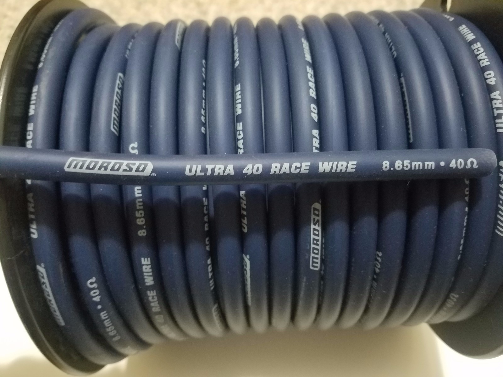 8.65mm MOROSO ULTRA 40 ohm Race Wire BLUE silicone Spark plug wire sold by foot