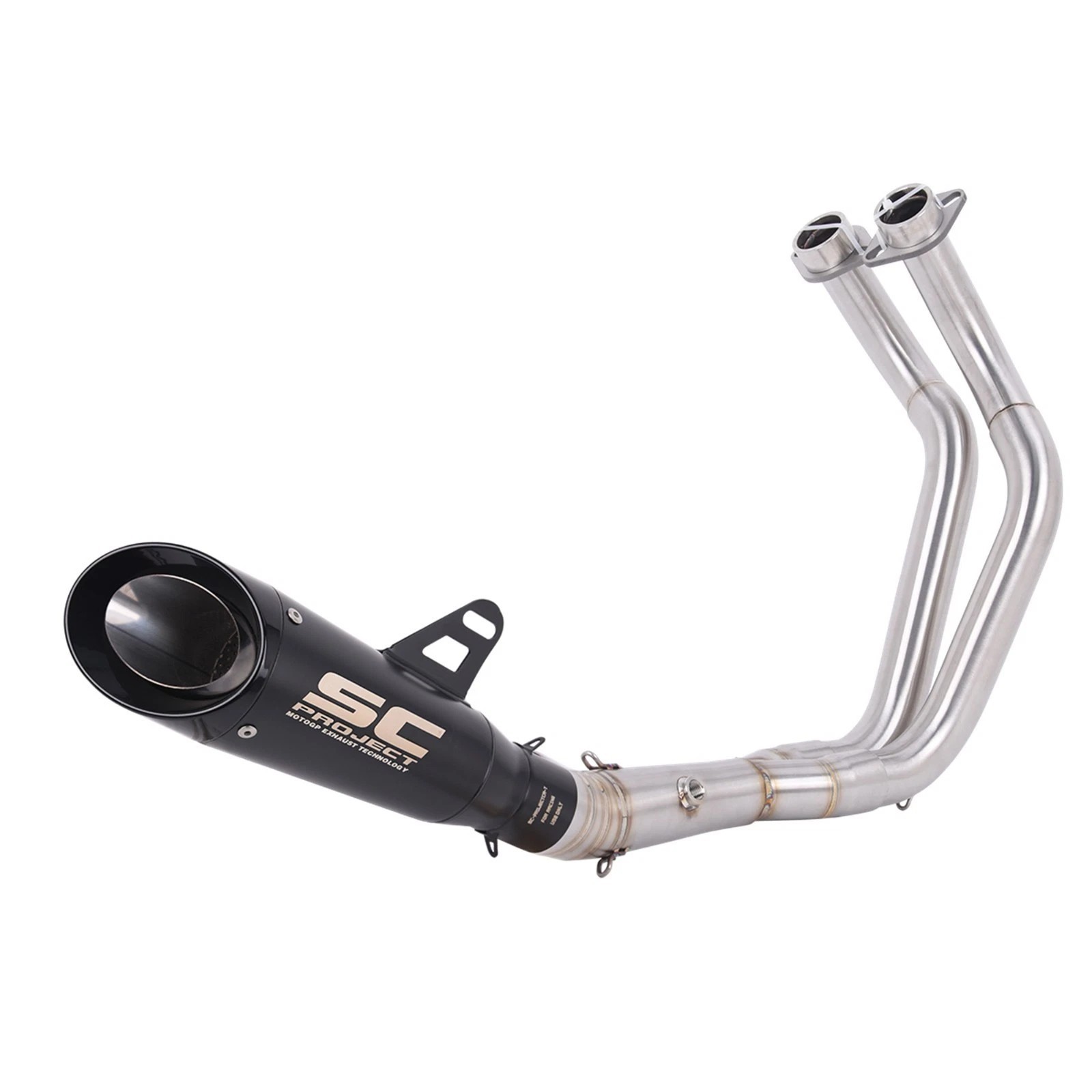 Full System Exhaust Header Pipe Black Muffler For Yamaha YZF MT07 2021-2026