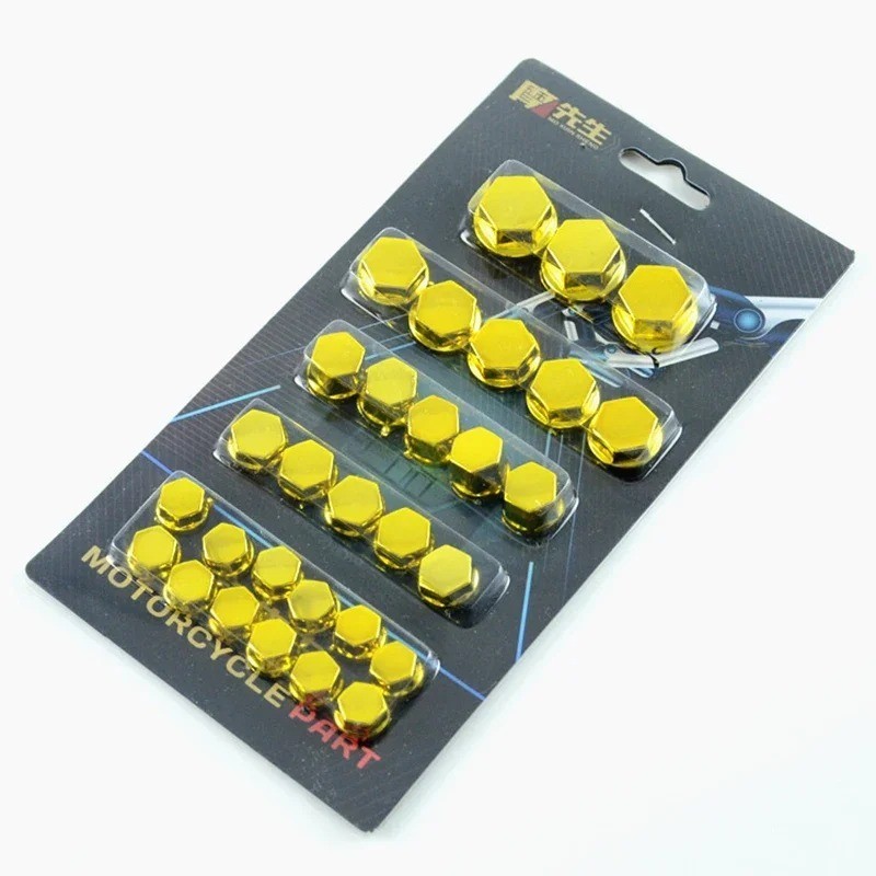 30pcs Motorcycle Screw Cap Cover Set Bolt Nut Head Covers Decoration Kit – NEW*