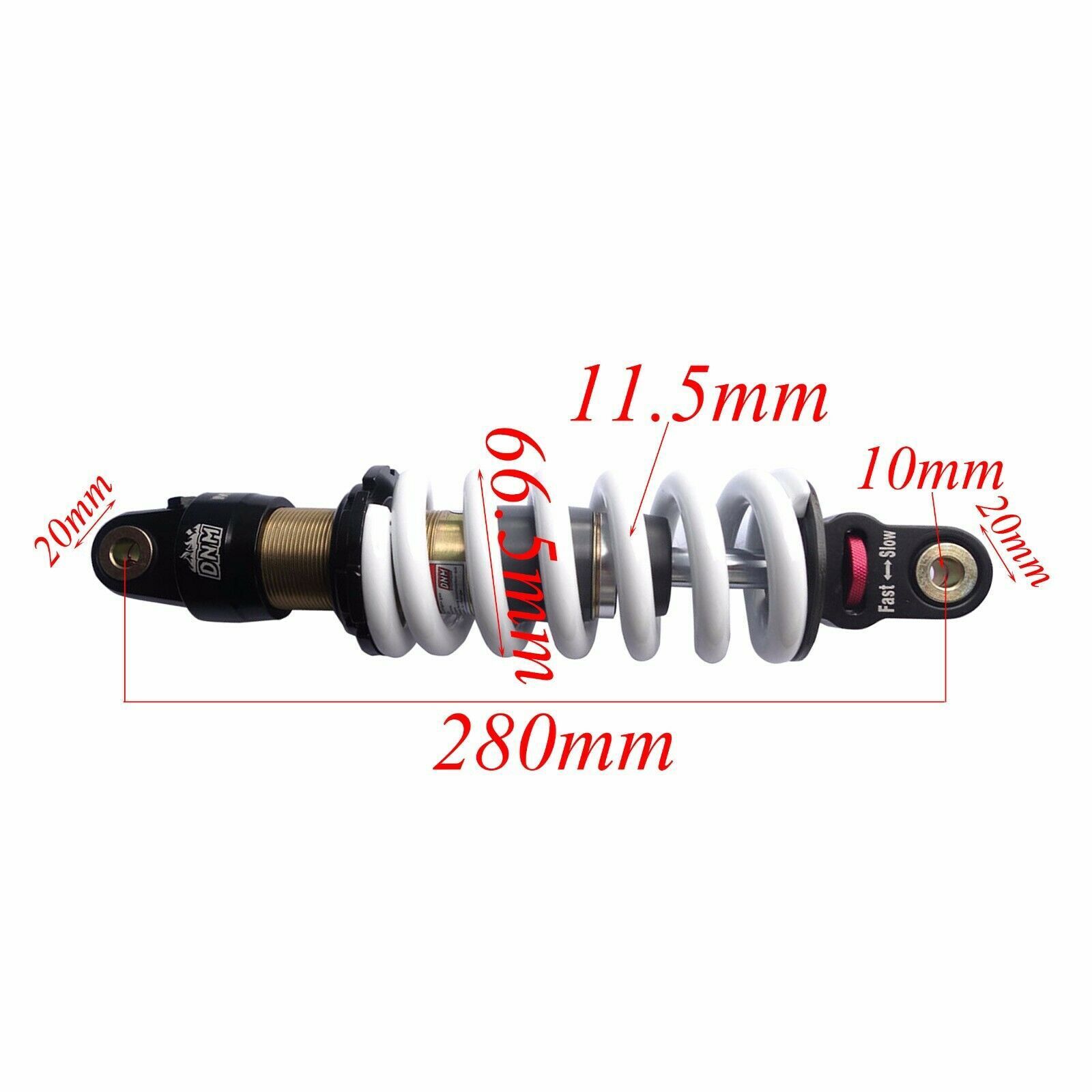 DNM Adjustable Rear Shock 280mm 11.5 inch For Kawasaki KLX110 TTR110 CRF110