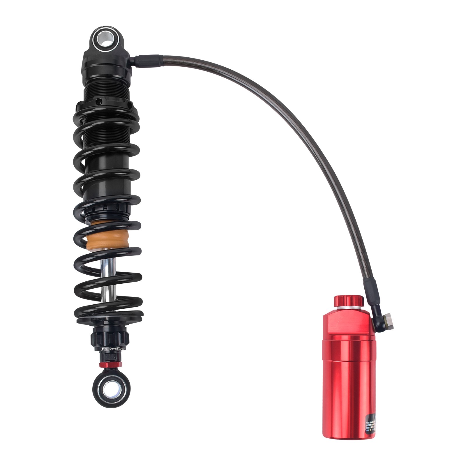 Red Remote Reservoir Rear Suspension Shocks For Harley Road Street Glide 14-2025