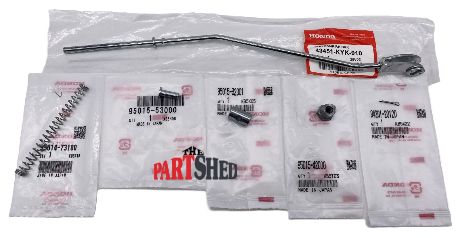 2013-2025 ALL YEARS OEM Honda CRF110F Rear Brake Rod Assembly Kit 43451-KYK-910