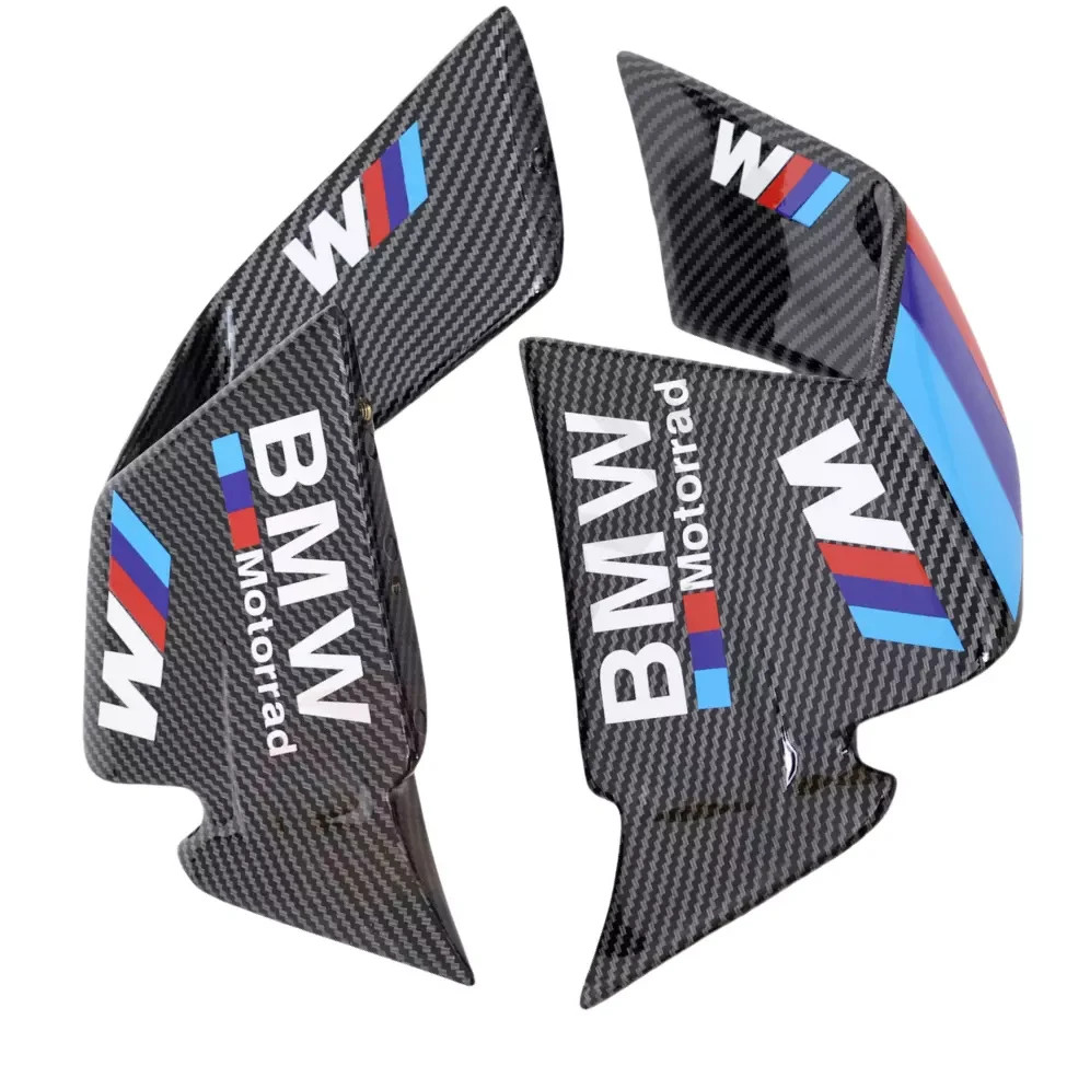 Front Spoiler Fixed Wind Winglets Carbon w/ Sticker For BMW S1000RR M 2019-2022