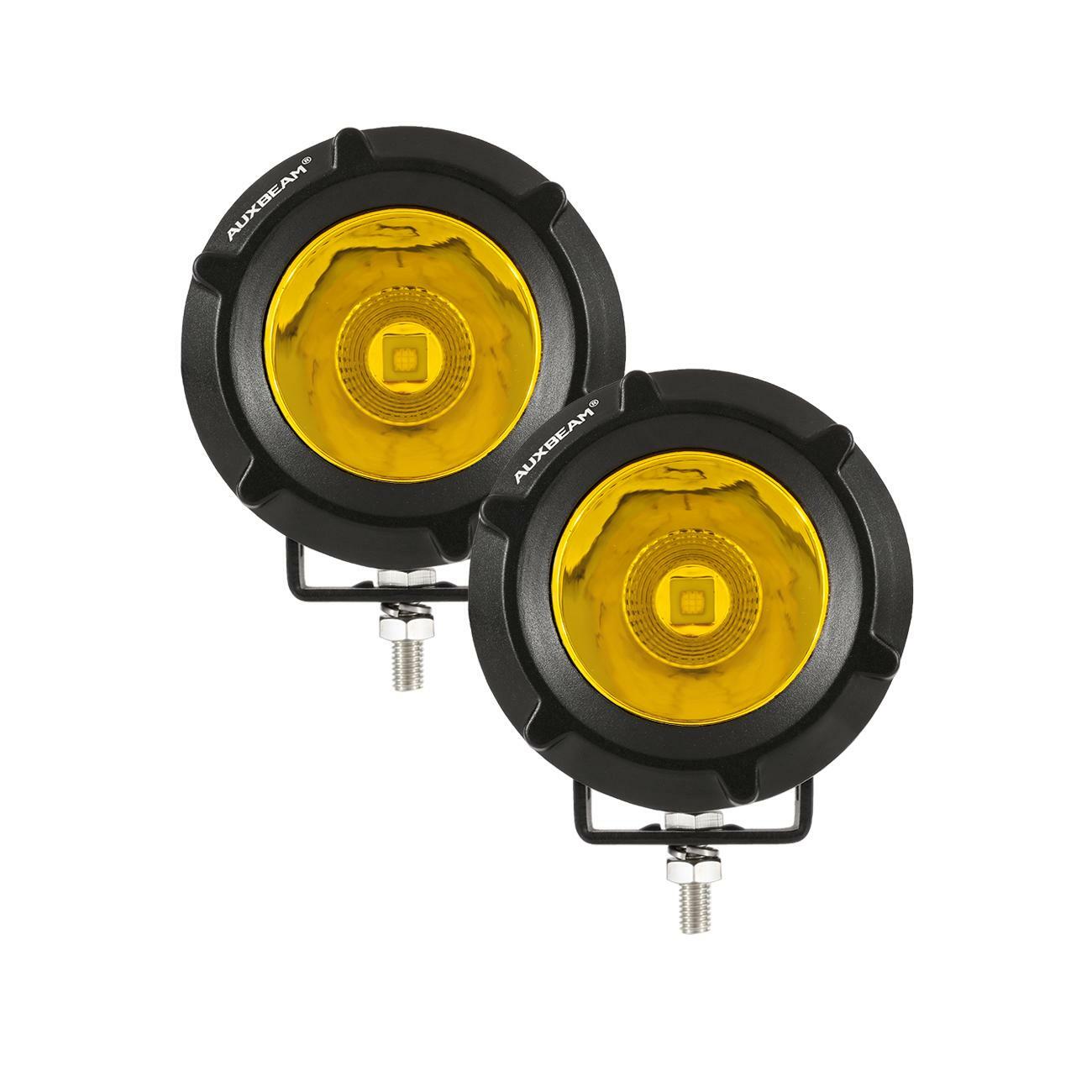 2x LED Motorcycle Headlight Driving Fog Light Lamps Amber Yellow Pods for Harley