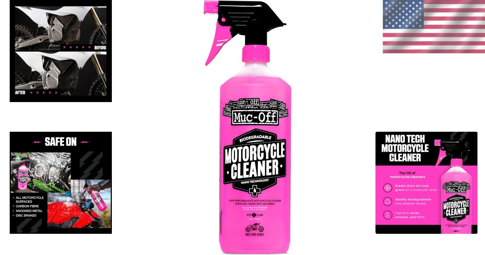 Eco-Friendly Nano-Tech Motorcycle Cleaning Spray 1 Liter with Rose Scent