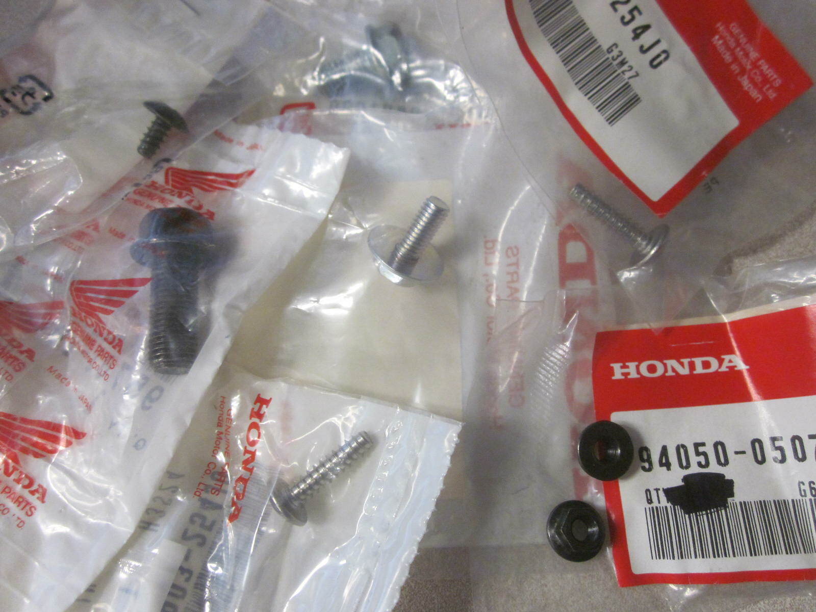 NOS Honda Miscellaneous Parts Screws Nuts For Different Years & Models LOT #5