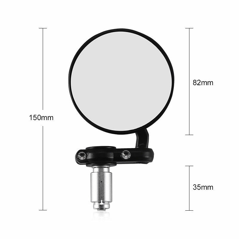 Black Convex Motorcycle 3″ Round 7/8″Handle Bar End Rearview Mirrors For Honda