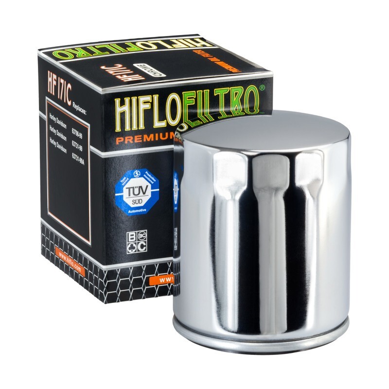 Hiflofiltro HF171C Chrome Oil Filter Harley-Davidson/Buell Motorcycle