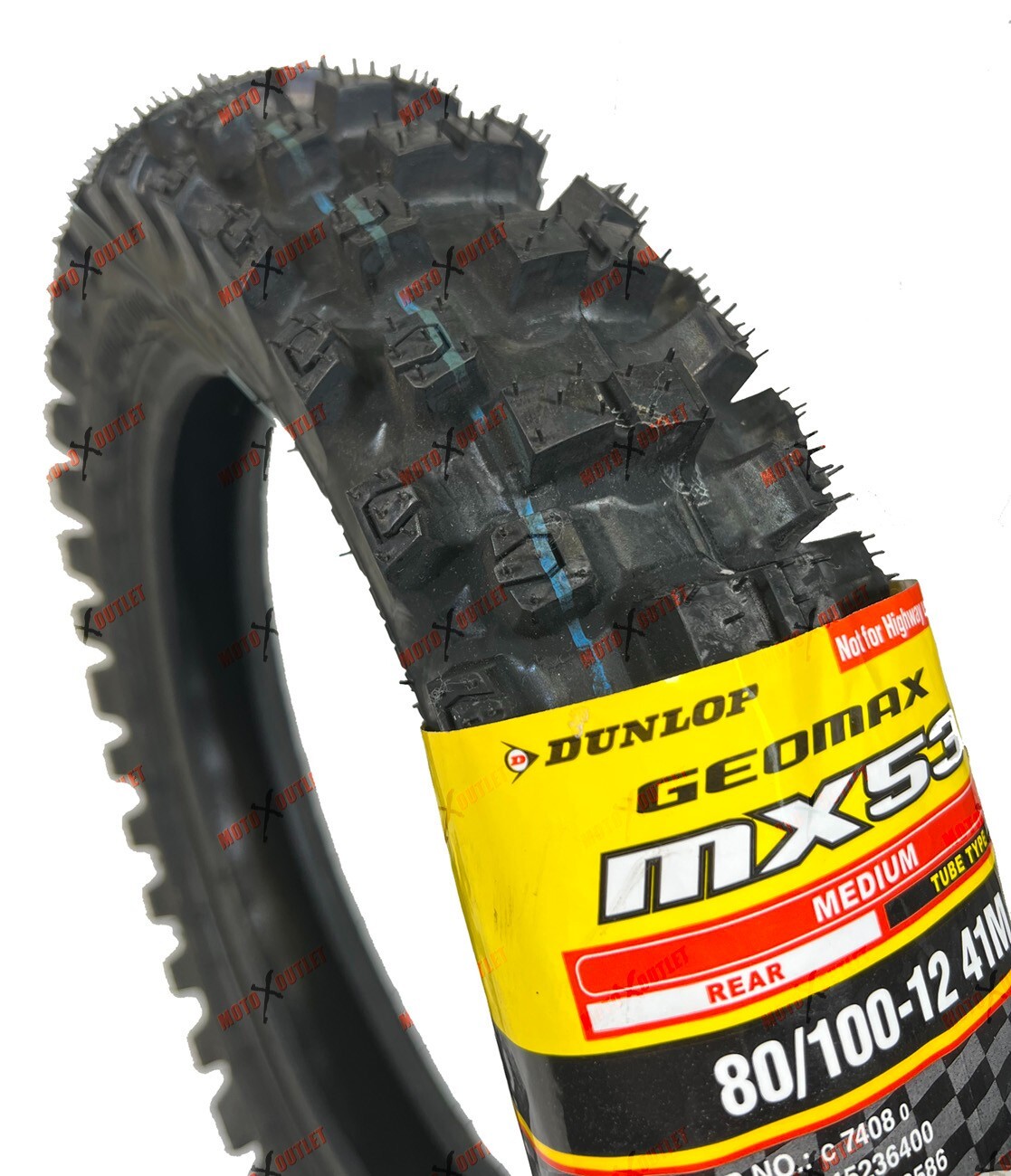 Dunlop 80/100-12 Tire MX53 Geomax Motorcycle Rear 80-100-12 KX 65 KLX 45236400