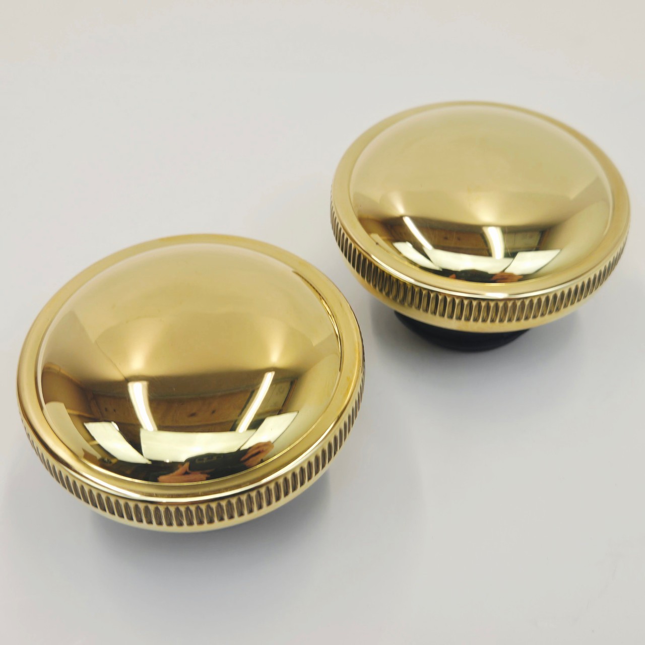 Brass Plated Gas Caps OE Style Vented/Non-Vented for ALL 1982+ Harley Split Tank
