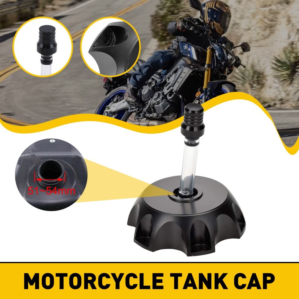 51-54mm Diameter Bike Motorcycle Outer Gas Fuel Cap Tank Breather Valve Kit